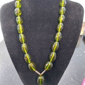 Beautiful green tourmaline chunky necklace